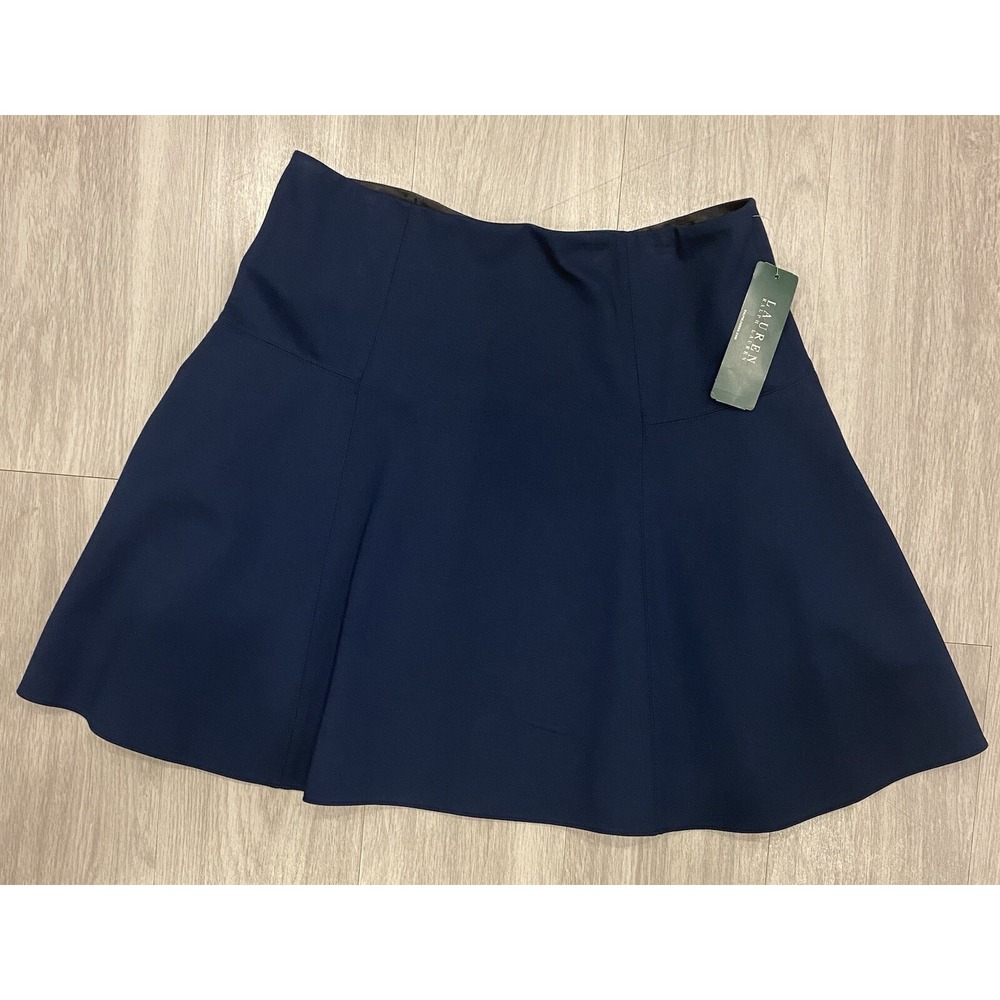 Lauren Ralph Lauren Women Sz 12 Navy Blue Skirt NEW NWT $125